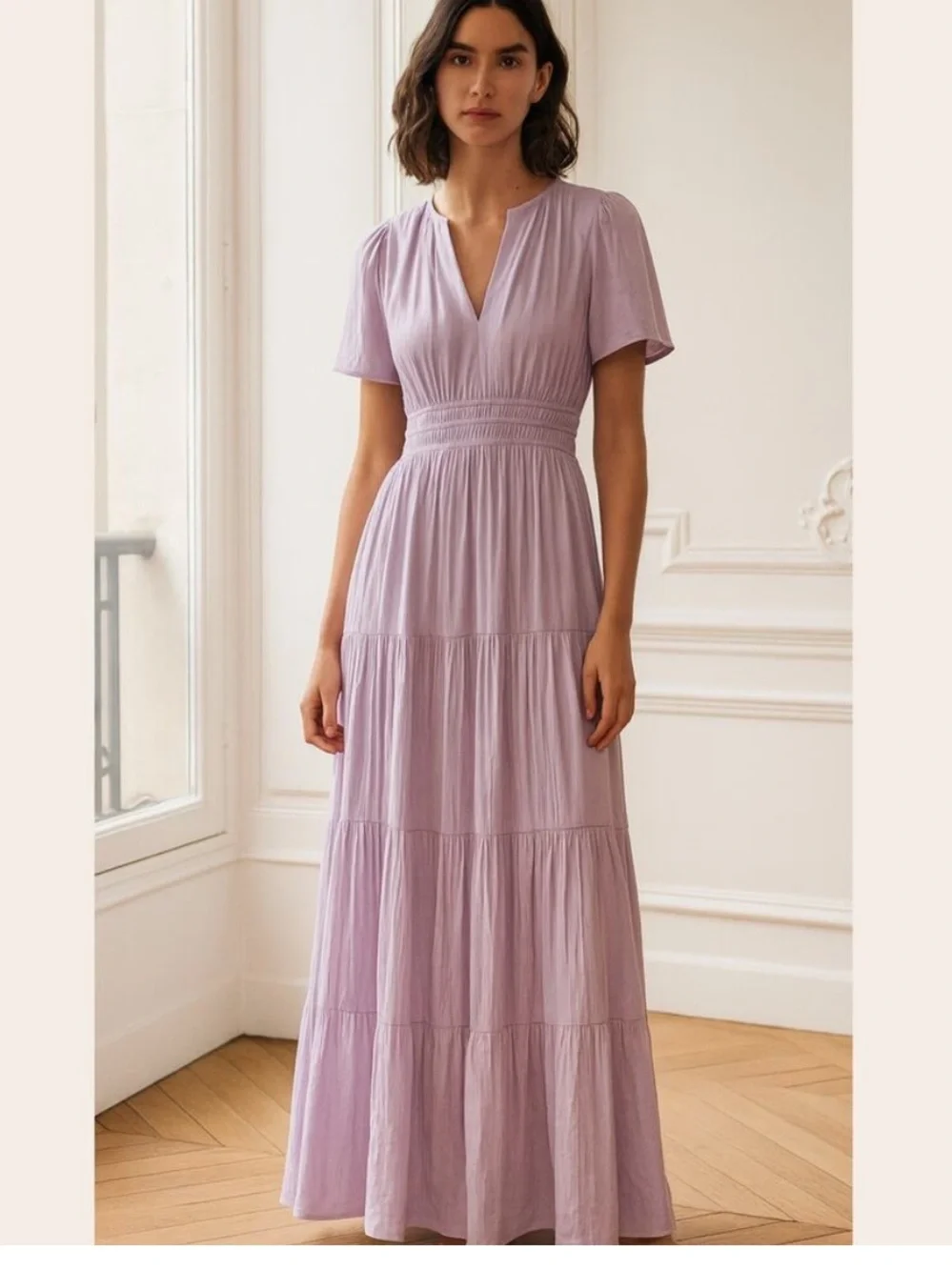 Joie Lavender Pleated Maxi Dress | Romantic Wedding Guest Dress | Size Small - Picture 1 of 9